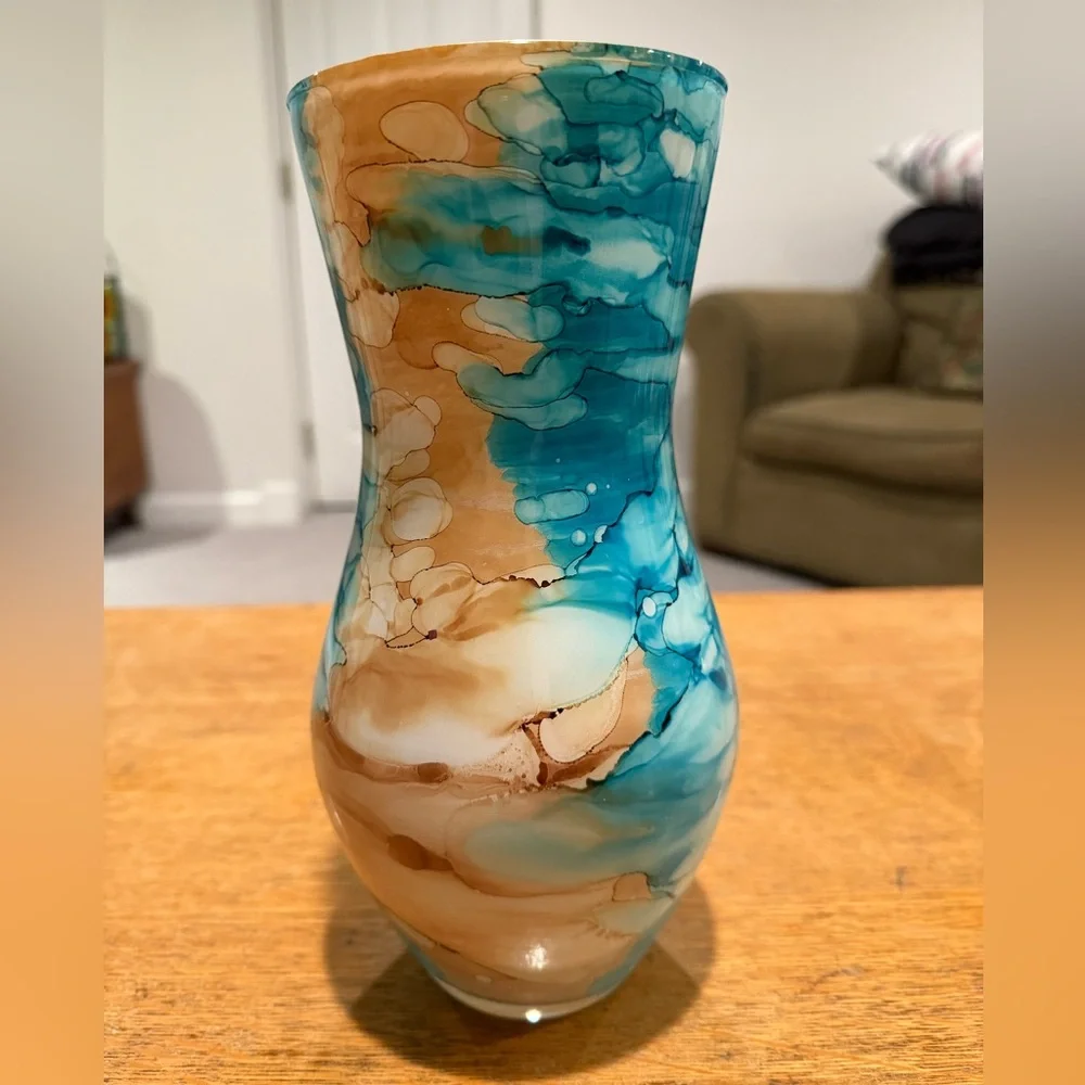 Vintage Vidi 10” Glass Italian handmade vase